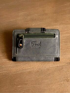 Fossil Navy Leather Wallet
